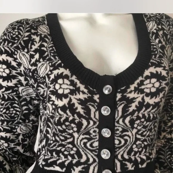 Vintage Y2K Betsey Johnson black/white peplum sweater L